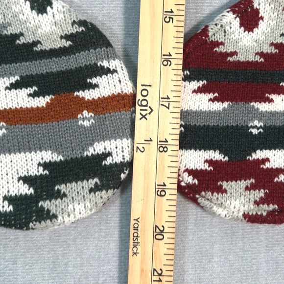 Southwestern Knit Christmas Stockings Fringe Aztec Pattern Holiday Decor Set - Picture 10 of 11